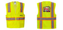 Custom Yellow Class 2 Safety Vest with Cooling Mesh Back