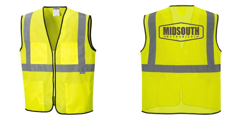 Custom Lightweight High Visibility Yellow Tampa Mesh Vest