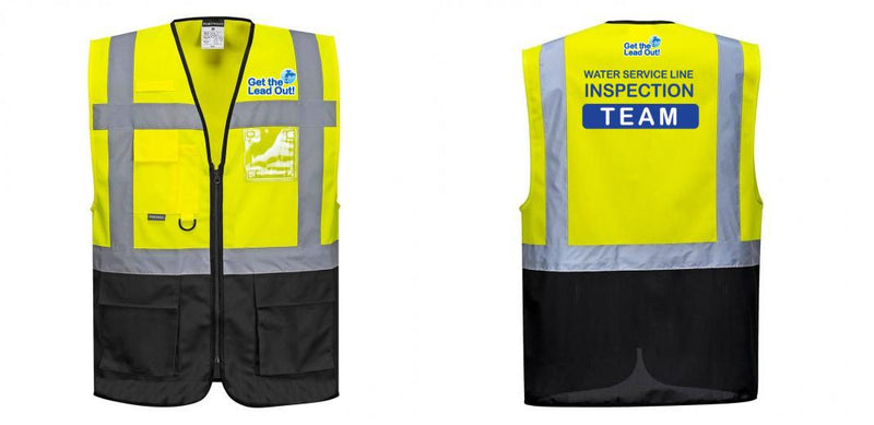 Custom Warsaw Yellow and Black Professional Style Safety Vest