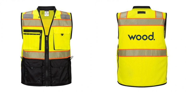 Custom Premium Two-toned Surveyor Safety Vest with Segmented Tape