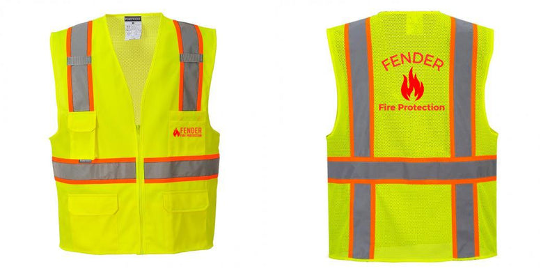 Custom Yellow Class 2 Safety Vest with Cooling Mesh Back