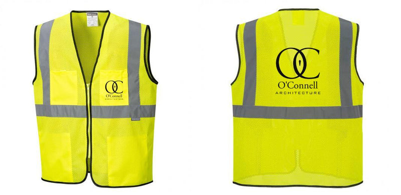 Custom Lightweight High Visibility Yellow Tampa Mesh Vest
