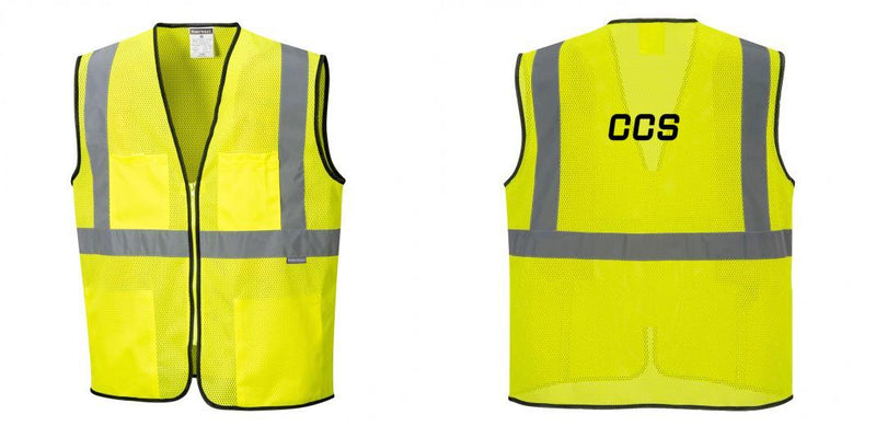 Custom Lightweight High Visibility Yellow Tampa Mesh Vest
