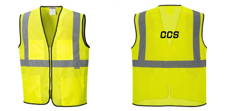 Custom Lightweight High Visibility Yellow Tampa Mesh Vest