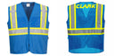 Custom Royal Blue Safety Vest Reflective High Visibility with Pockets