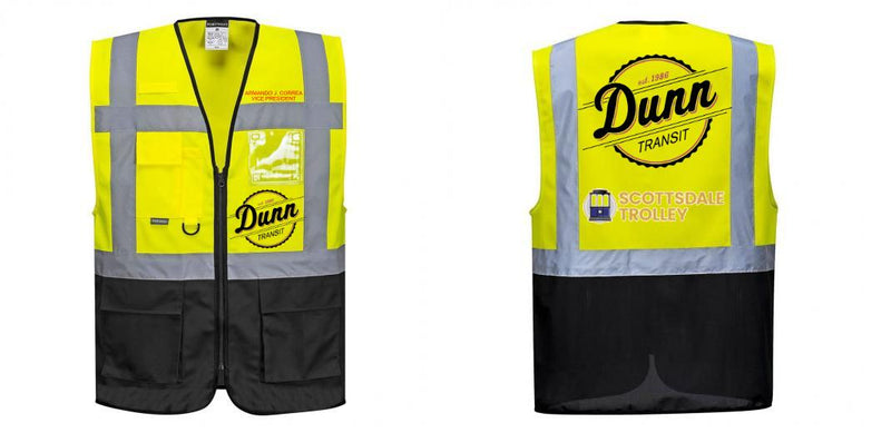 Custom Warsaw Yellow and Black Professional Style Safety Vest