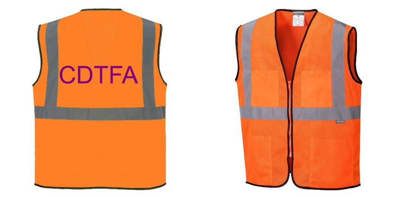 Custom Lightweight High Visibility ORANGE Tampa Mesh Vest