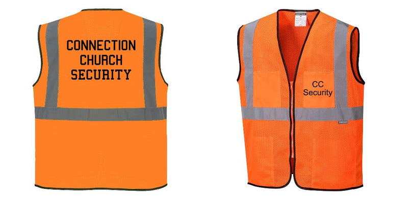 Custom Lightweight High Visibility ORANGE Tampa Mesh Vest