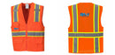 Custom Orange Class 2 Safety Vest with Cooling Mesh Back