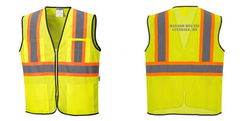 Mesh Class 2 Safety Vest with Pockets Hi Vis Reflective