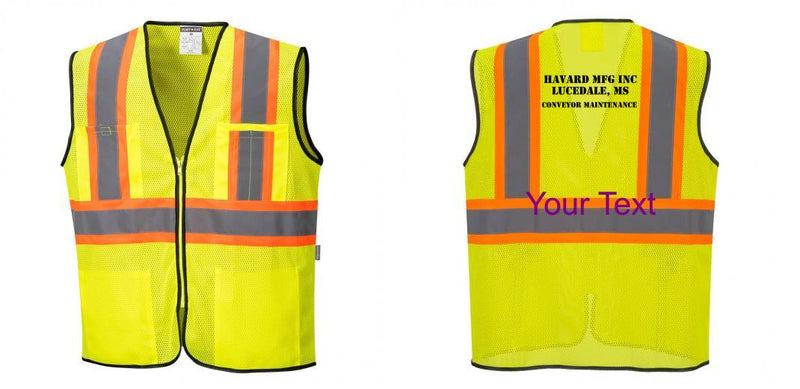 Mesh Class 2 Safety Vest with Pockets Hi Vis Reflective
