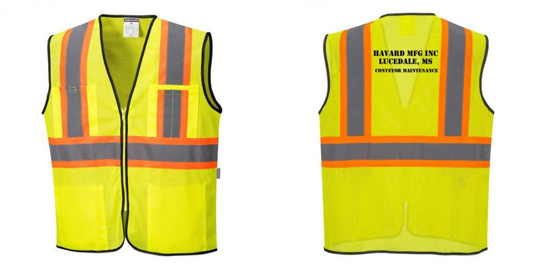 Mesh Class 2 Safety Vest with Pockets Hi Vis Reflective