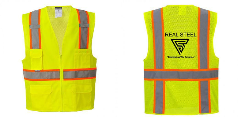 Custom Yellow Class 2 Safety Vest with Cooling Mesh Back