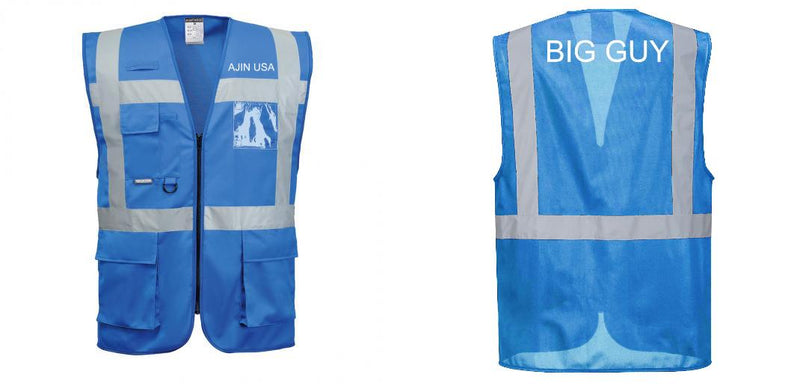 Custom ROYAL BLUE Professional Executive Style Safety Vest