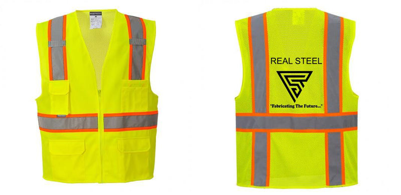 Custom Yellow Class 2 Safety Vest with Cooling Mesh Back