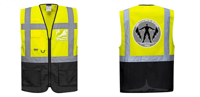 Custom Warsaw Yellow and Black Professional Style Safety Vest