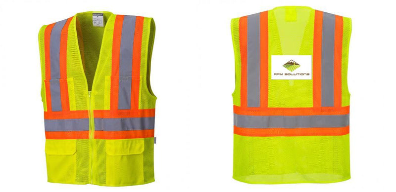 Custom Contrast High Visibility Full Mesh Yellow Safety Vest