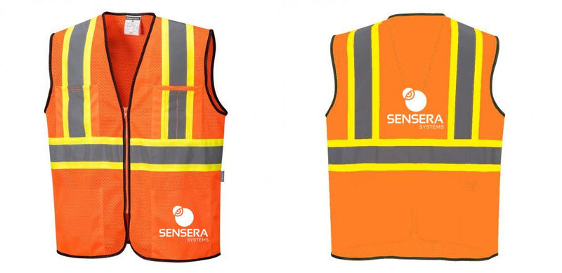 Mesh Class 2 Safety Vest with Pockets Hi Vis Reflective
