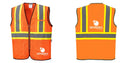 Mesh Class 2 Safety Vest with Pockets Hi Vis Reflective