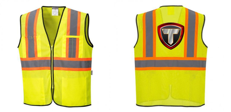 Custom Yellow Mesh Class 2 Reflective Safety Vest with Pockets