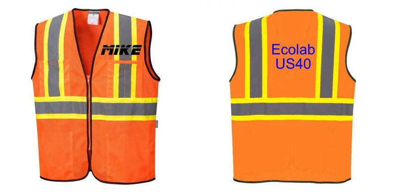 Mesh Class 2 Safety Vest with Pockets Hi Vis Reflective