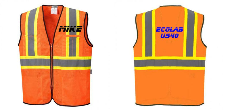 Mesh Class 2 Safety Vest with Pockets Hi Vis Reflective