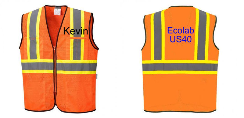 Mesh Class 2 Safety Vest with Pockets Hi Vis Reflective