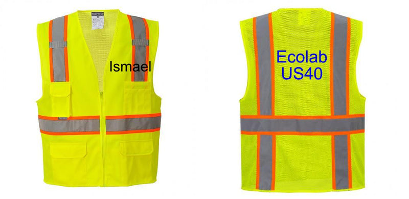 Custom Yellow Class 2 Safety Vest with Cooling Mesh Back