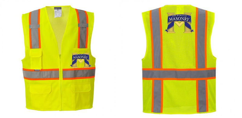 Custom Yellow Class 2 Safety Vest with Cooling Mesh Back