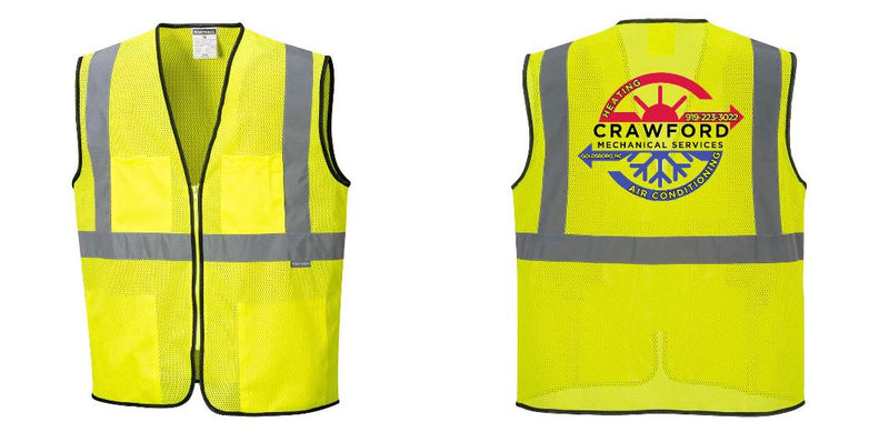 Lightweight High Visibility Yellow Tampa Mesh Vest