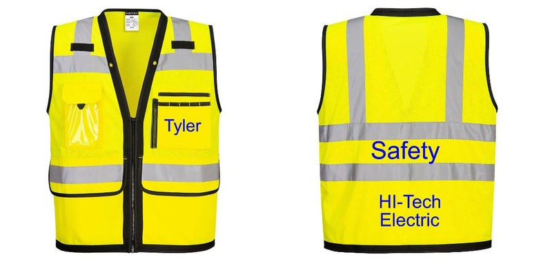 Custom Heavy Duty Hi-Vis Surveyor Vest