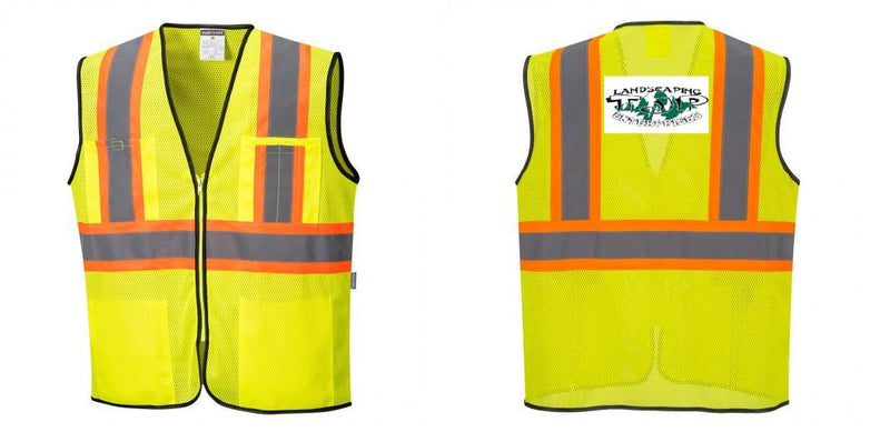 Mesh Class 2 Safety Vest with Pockets Hi Vis Reflective