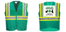Custom Green Safety Vest Reflective High Visibility with Pockets