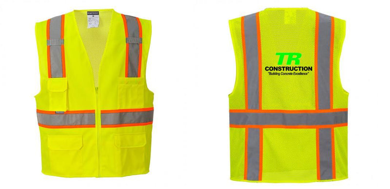 Custom Yellow Class 2 Safety Vest with Cooling Mesh Back