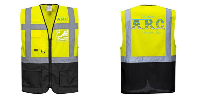 Custom Warsaw Yellow and Black Professional Style Safety Vest