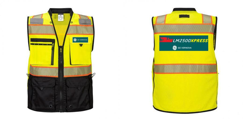 Custom Premium Two-toned Surveyor Safety Vest with Segmented Tape