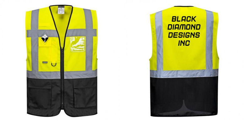 Warsaw Yellow and Black Professional Executive Style Safety Vest