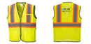 Custom Yellow Mesh Class 2 Reflective Safety Vest with Pockets