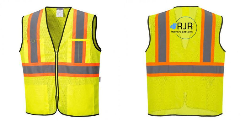 Custom Yellow Mesh Class 2 Reflective Safety Vest with Pockets