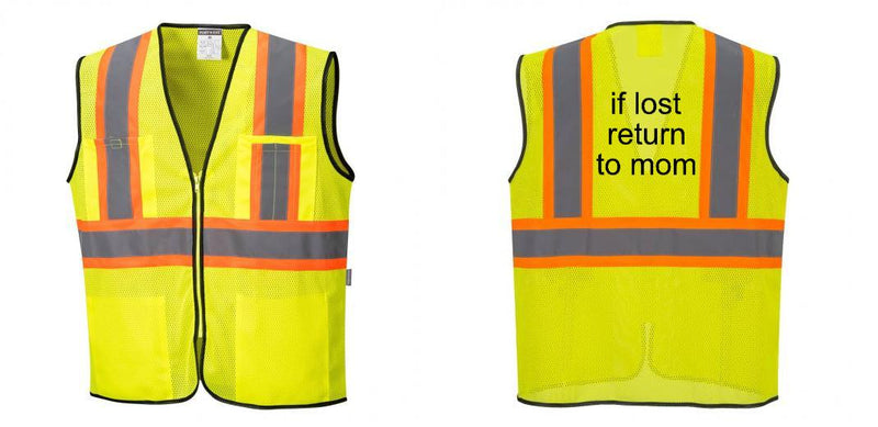 Custom Yellow Mesh Class 2 Reflective Safety Vest with Pockets