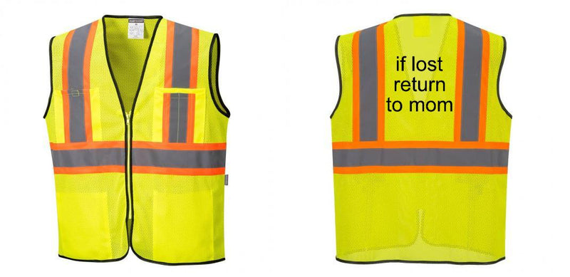 Mesh Class 2 Safety Vest with Pockets Hi Vis Reflective