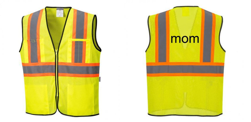 Mesh Class 2 Safety Vest with Pockets Hi Vis Reflective