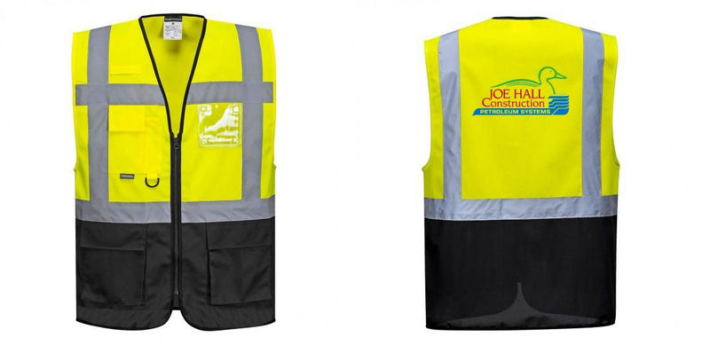 Custom Warsaw Yellow and Black Professional Style Safety Vest