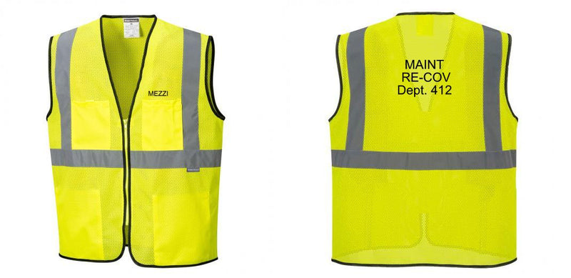 Custom Lightweight High Visibility Yellow Tampa Mesh Vest