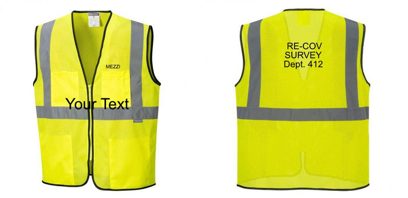 Custom Lightweight High Visibility Yellow Tampa Mesh Vest