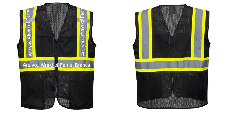 Custom Black Safety Vest Reflective High Visibility with Pockets