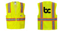 Custom Yellow Class 2 Safety Vest with Cooling Mesh Back