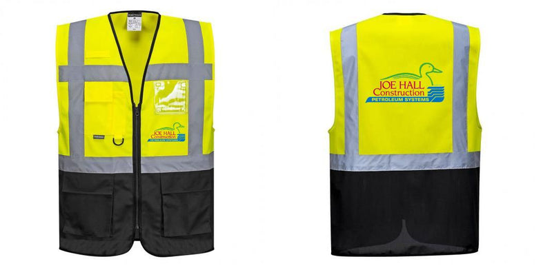 Custom Warsaw Yellow and Black Professional Style Safety Vest