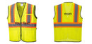 Custom Yellow Mesh Class 2 Reflective Safety Vest with Pockets