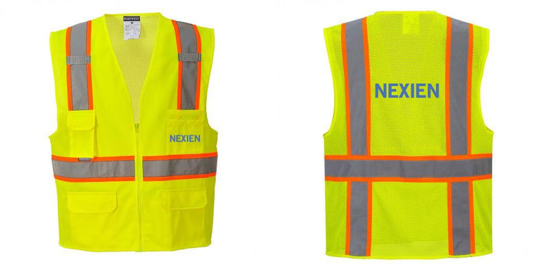 Custom Yellow Class 2 Safety Vest with Cooling Mesh Back
